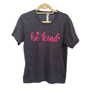 Be Kind, Dark Gray, Vinyl Printed, Short Sleeve T Shirt, Size Medium